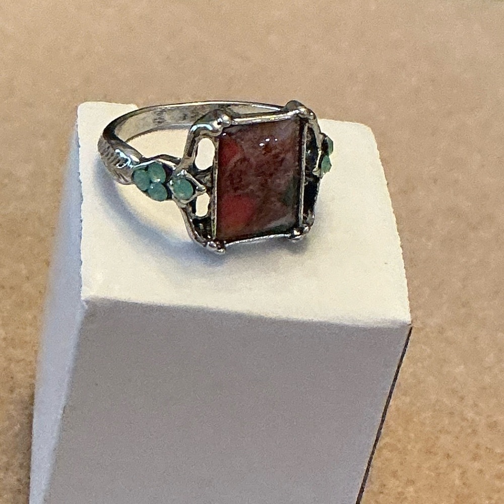 Multi color ring with Blue stones. Ring size 8 BN - Picture 2 of 3